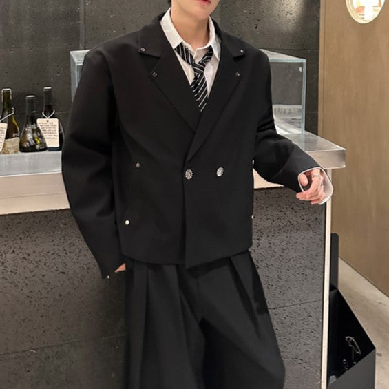 ダブルブレスト ショートレングス テーラードジャケット