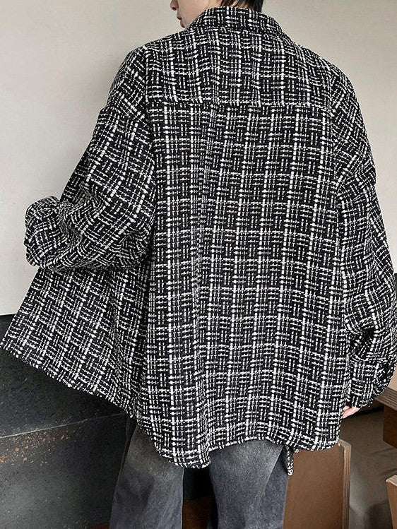 レトロチェックドパターン ロングスリーブシャツ