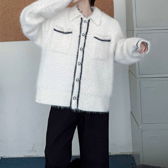 ブラッシュド ボタンニットセーター