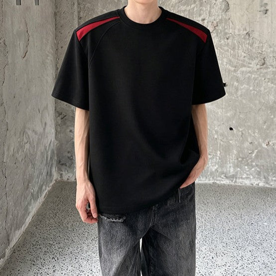 カラーブロックデザイン ハーフスリーブTシャツ