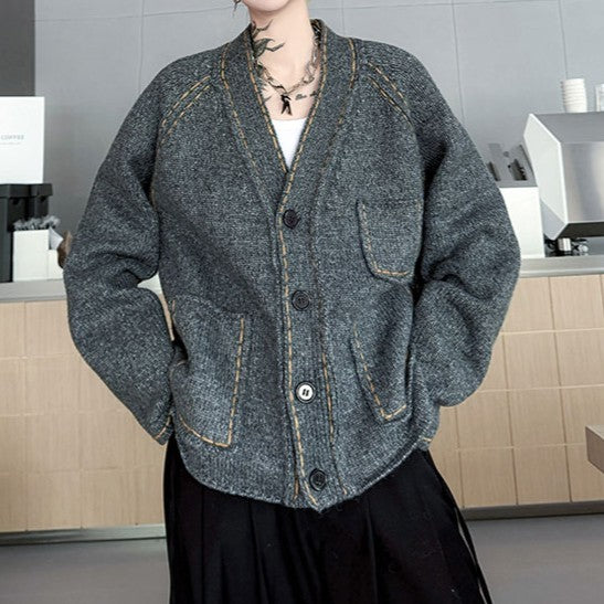 ポケットデザイン ニットカーディガン