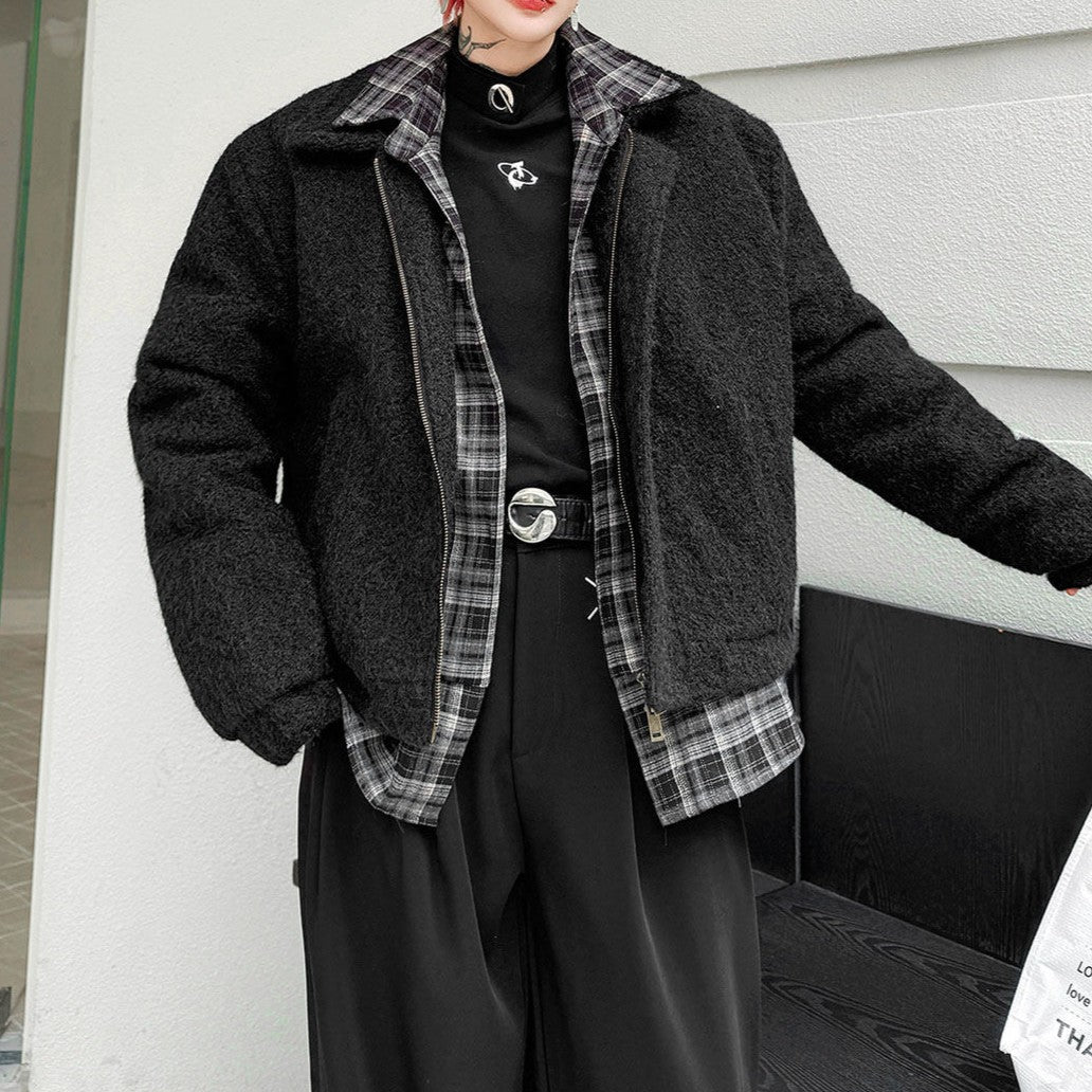 レイヤードテイスト ショートレングス ジップジャケット