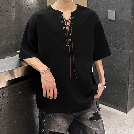 レースアップタイプ ハーフスリーブTシャツ
