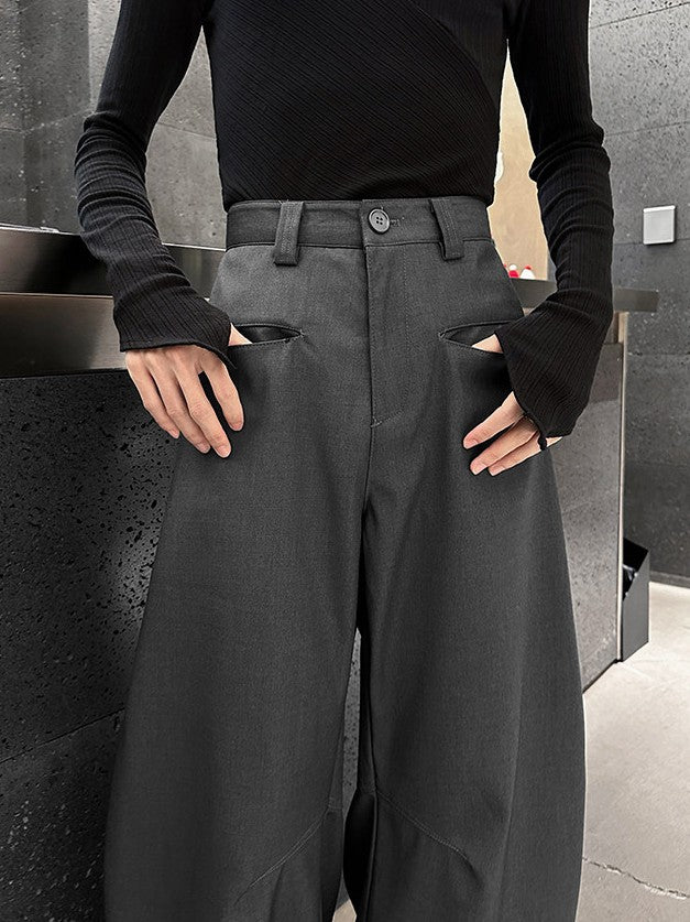 フロントポケット ワイドレッグパンツ