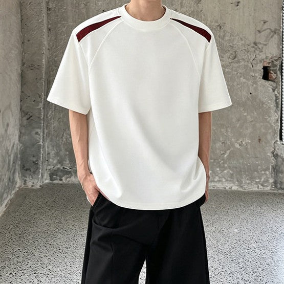 カラーブロックデザイン ハーフスリーブTシャツ