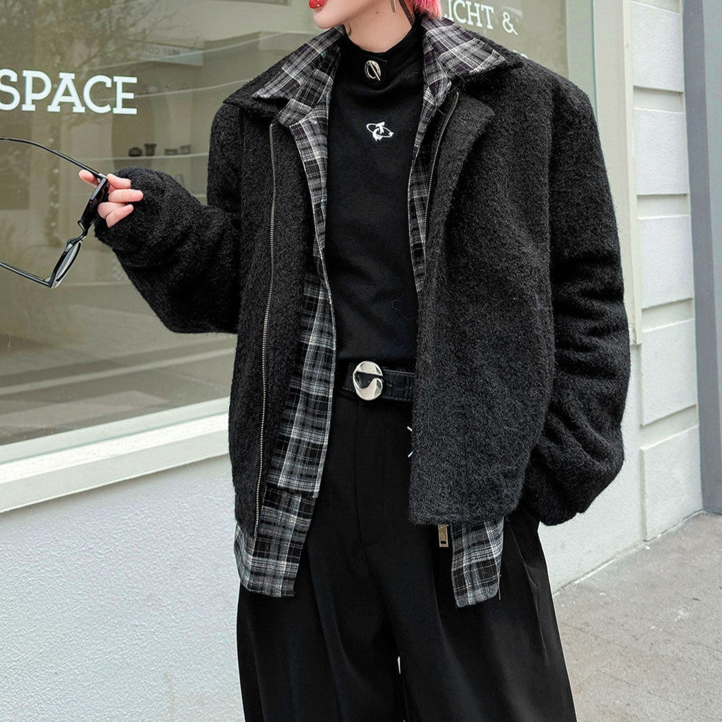 レイヤードテイスト ショートレングス ジップジャケット