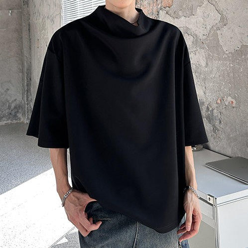 リラクシング ハイネック ハーフスリーブTシャツ