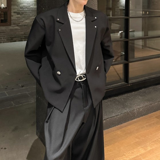 ダブルブレスト ショートレングス テーラードジャケット