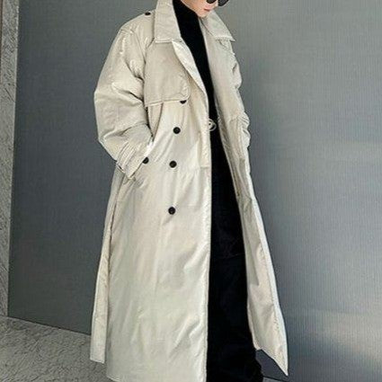 コットンパディング ベルティッド ロングコート