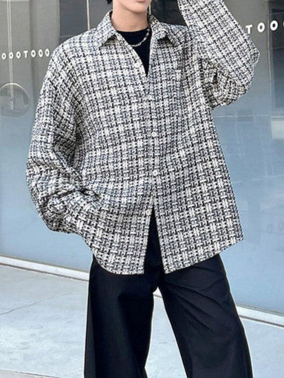 レトロチェックドパターン ロングスリーブシャツ