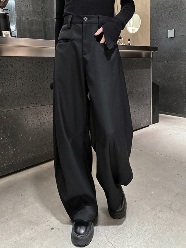 フロントポケット ワイドレッグパンツ