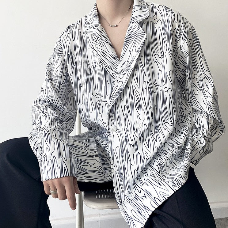 ダブルブレスト ロングスリーブシャツ