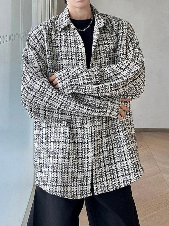 レトロチェックドパターン ロングスリーブシャツ