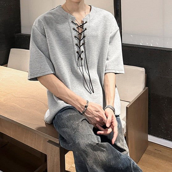 レースアップタイプ ハーフスリーブTシャツ