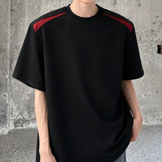 カラーブロックデザイン ハーフスリーブTシャツ