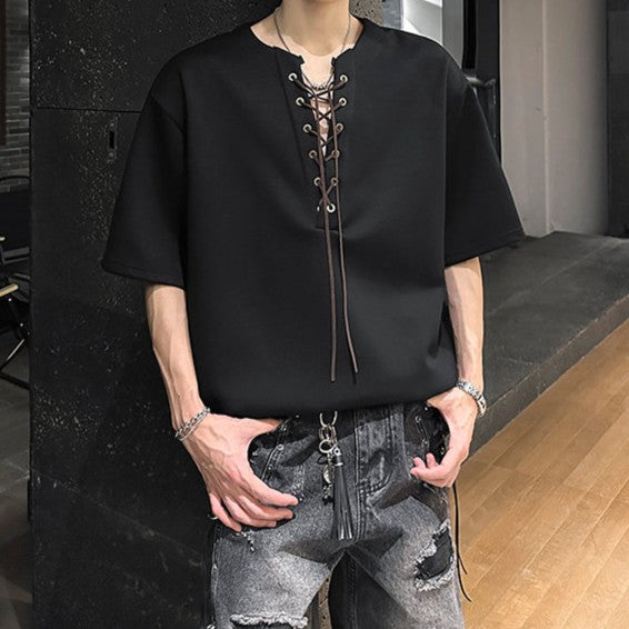 レースアップタイプ ハーフスリーブTシャツ