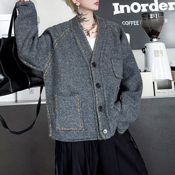 ポケットデザイン ニットカーディガン