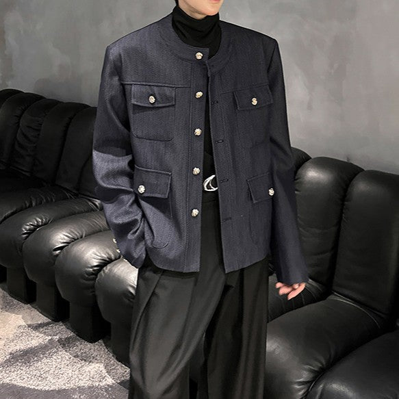 パッチワーク パテントレザー ショートレングス ジャケット