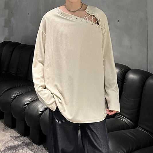 オフショルダータイアップ ロングスリーブTシャツ