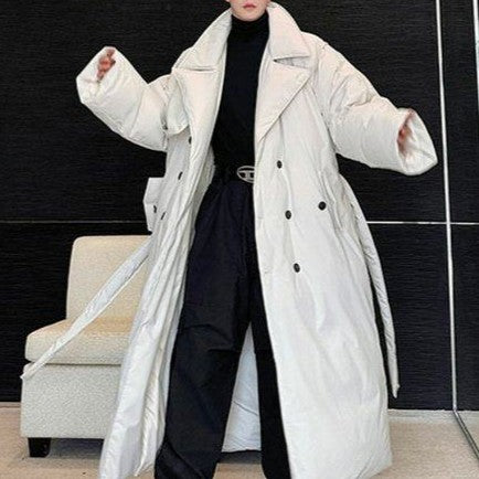 コットンパディング ベルティッド ロングコート