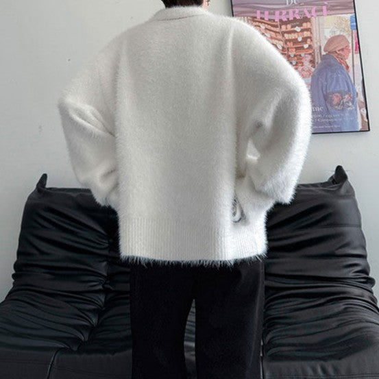 ブラッシュド ボタンニットセーター