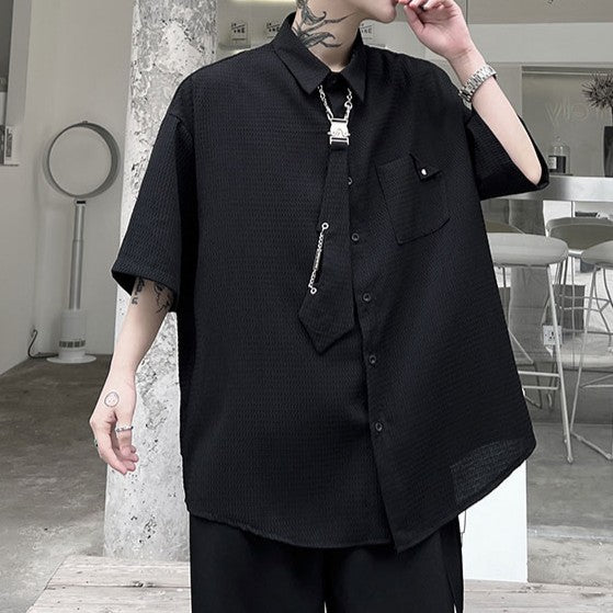 アタッチメントネクタイ ハーフスリーブシャツ