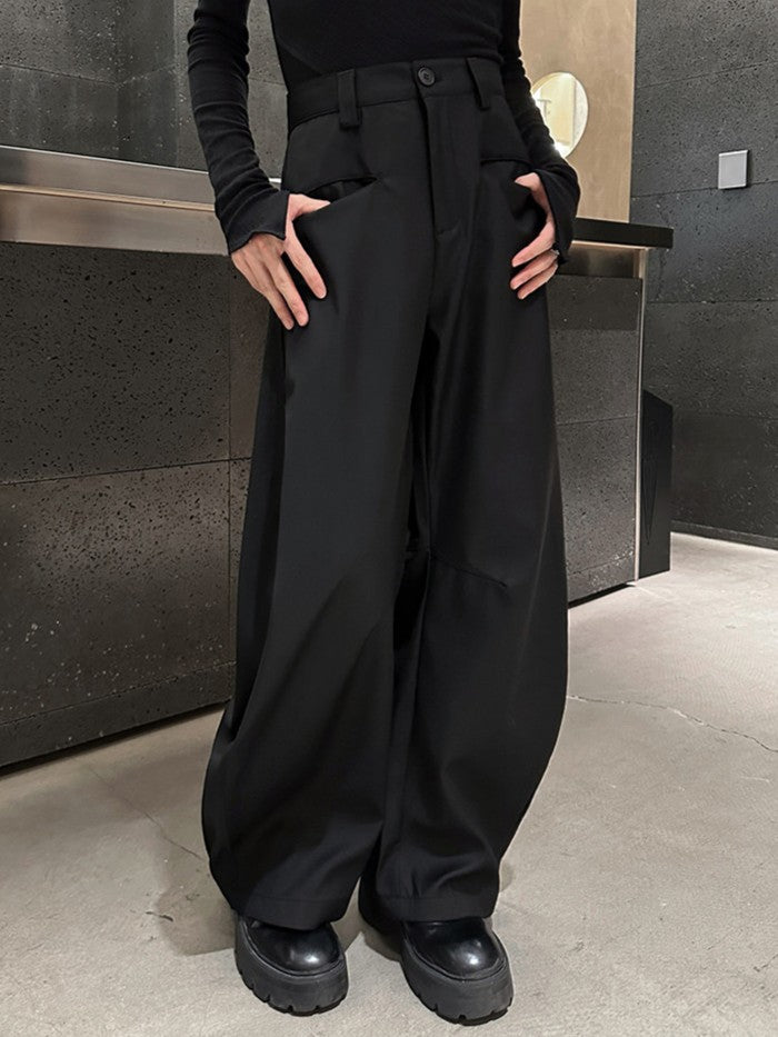 フロントポケット ワイドレッグパンツ