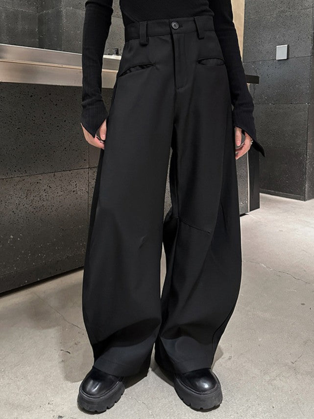 フロントポケット ワイドレッグパンツ