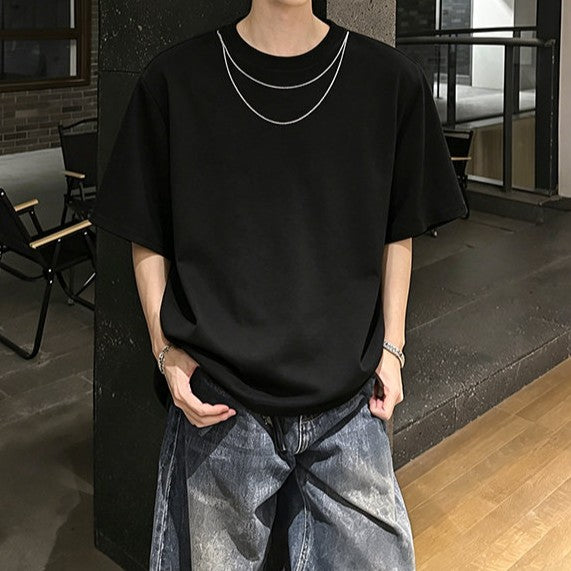 ツインチェーンデコレート ハーフスリーブＴシャツ