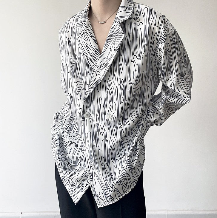 ダブルブレスト ロングスリーブシャツ