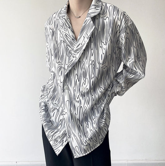 ダブルブレスト ロングスリーブシャツ