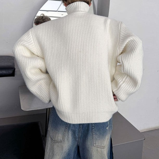 ツイストデザインニット ロングスリーブタートルネック