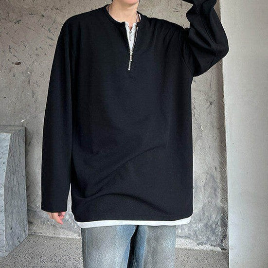 ハーフジップ ロングスリーブ プルオーバー