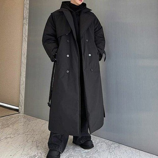 コットンパディング ベルティッド ロングコート