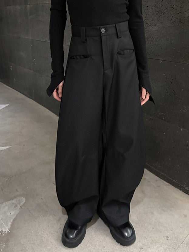 フロントポケット ワイドレッグパンツ