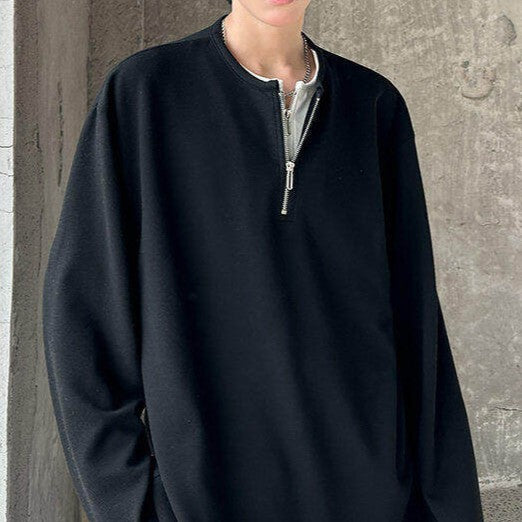 ハーフジップ ロングスリーブ プルオーバー