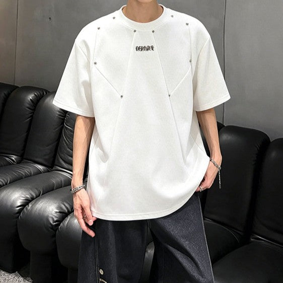 ポイントリベット ラウンドネック ハーフスリーブTシャツ