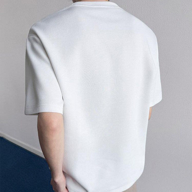 ラインデザイン ラウンドネック ハーフスリーブＴシャツ
