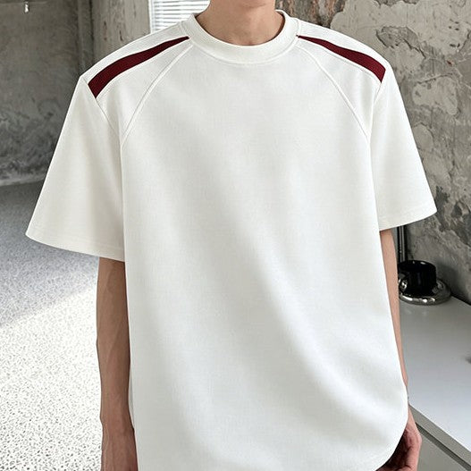 カラーブロックデザイン ハーフスリーブTシャツ