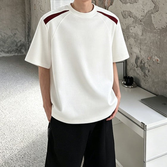 カラーブロックデザイン ハーフスリーブTシャツ
